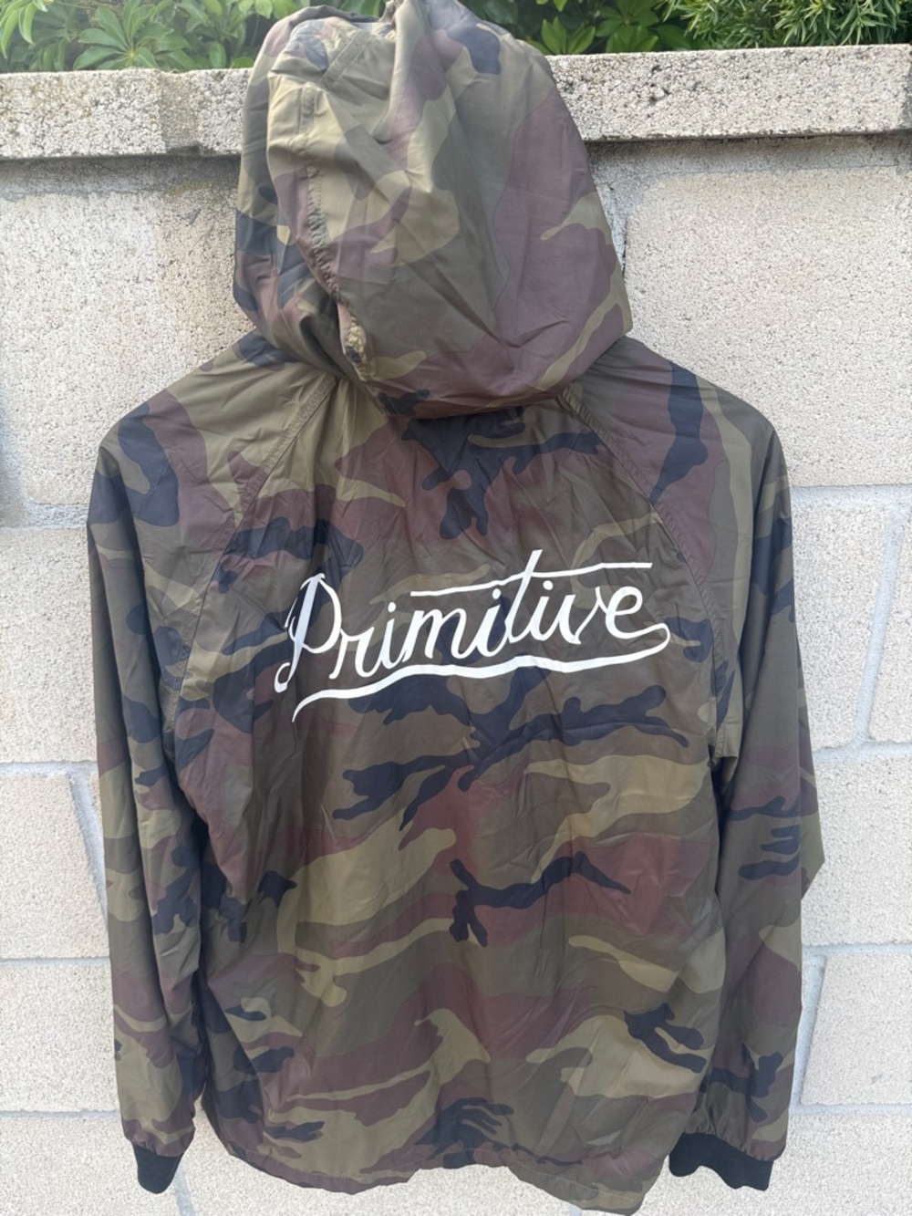Primitive Camo Windbreaker Jacket in Green Brown Black